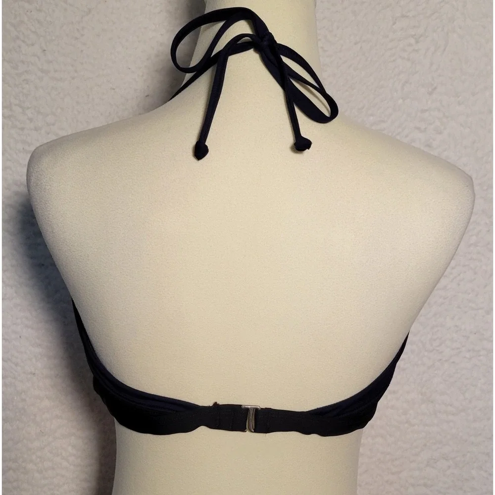 Athleta Bikini Swim Top Size XL Blue Black Swimwear Beach Swimsuit 1978
